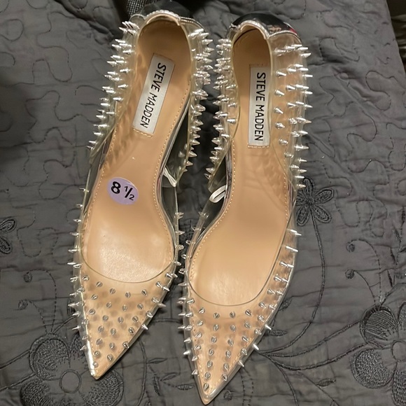 Steve Madden Shoes - Like new Vala Stud clear pumps